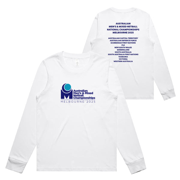 2025 Australian Men's & Mixed Netball Association National Champs Mens L/S Tee