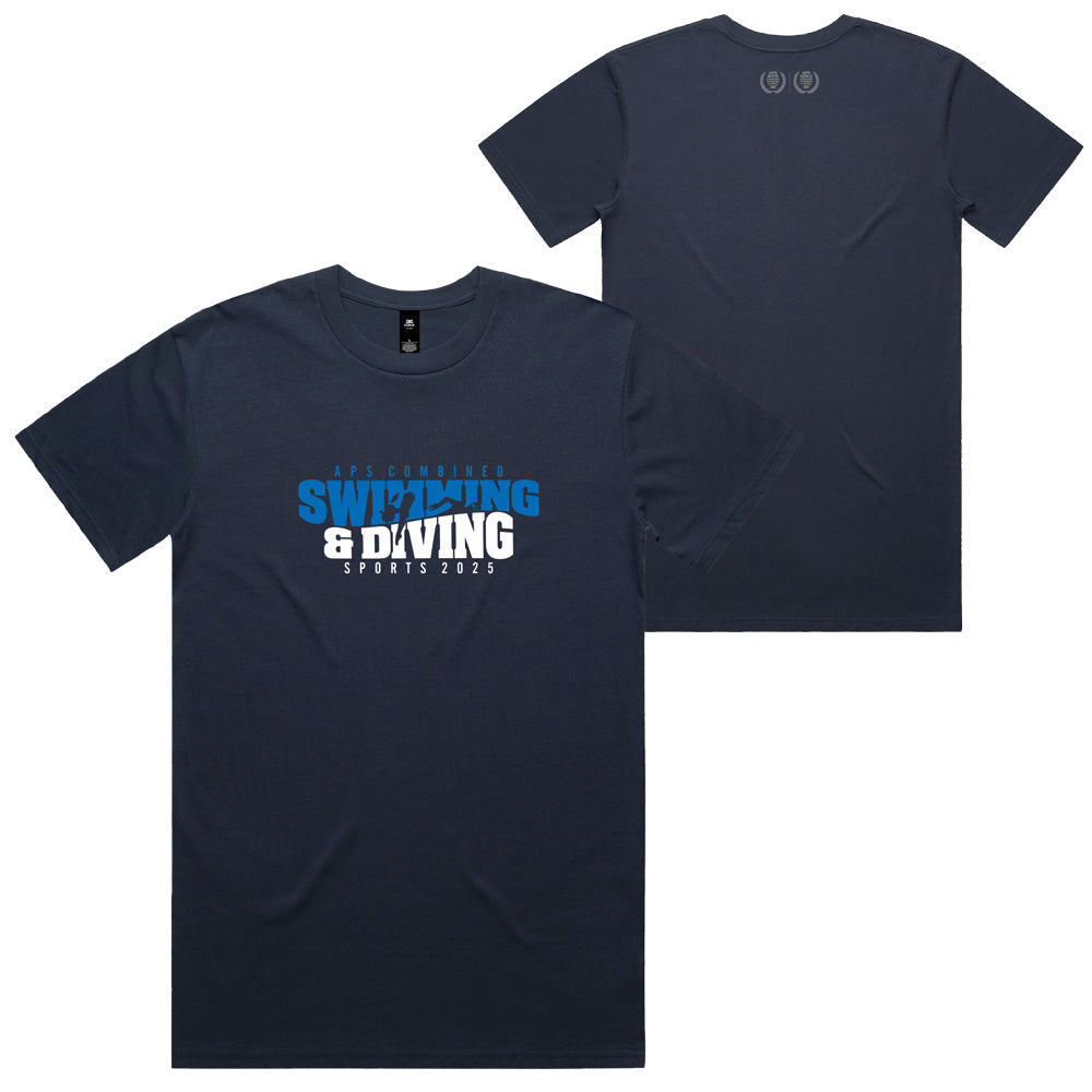 2025 VIC APS Combined Swimming & Diving Sports Tee Men - Navy