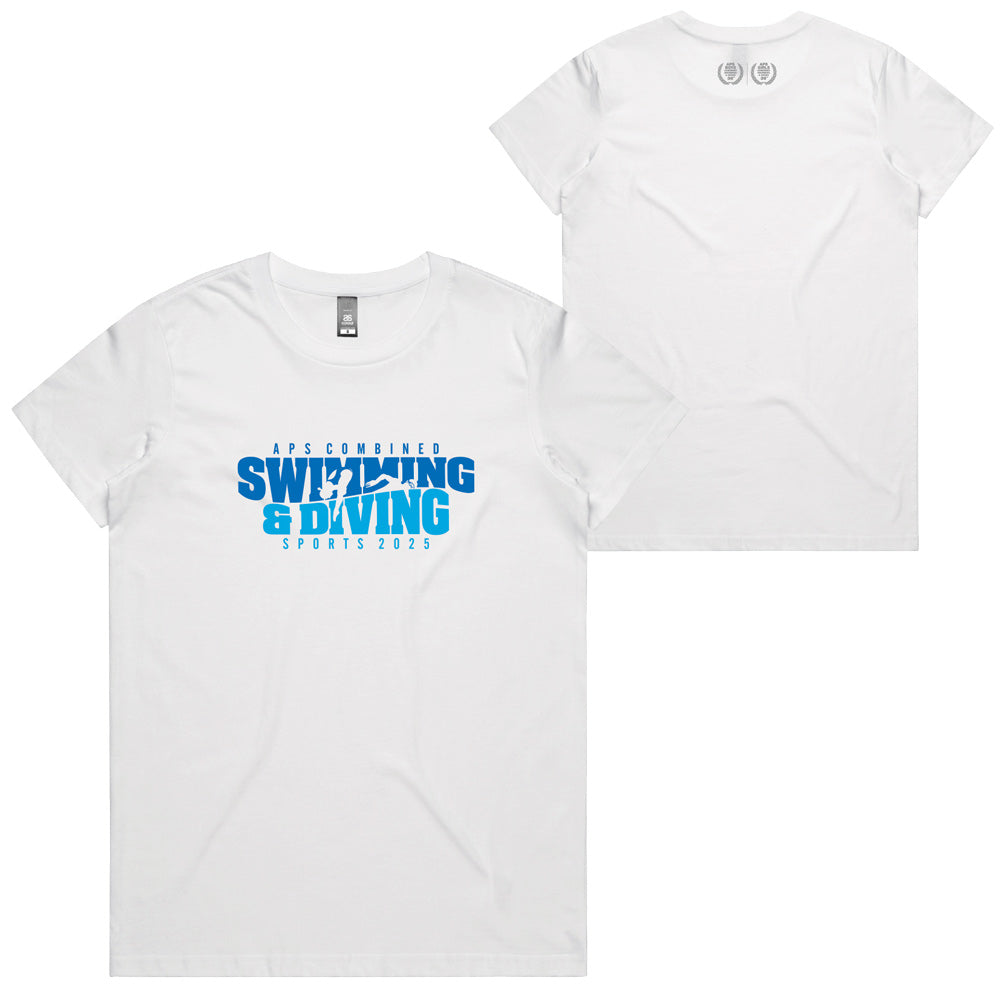 2025 VIC APS Combined Swimming & Diving Sports Tee Women - White