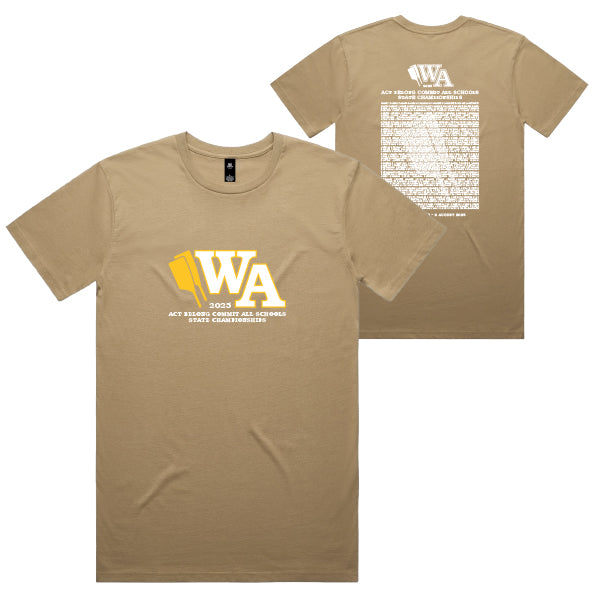 2025 Act Belong Commit All Schools State Championships Tee Men - Sand