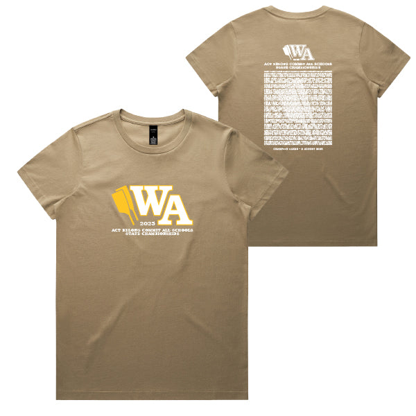 2025 Act Belong Commit All Schools State Championships Tee Women - Sand