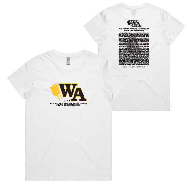 2025 Act Belong Commit All Schools State Championships Tee Women - White