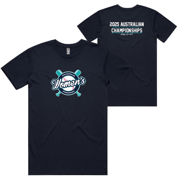 2025 Baseball Australia Women's Championships Mens Tee - Navy