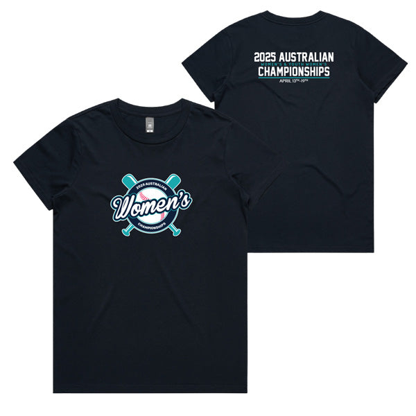 2025 Baseball Australia Women's Championships Ladies Tee - Navy