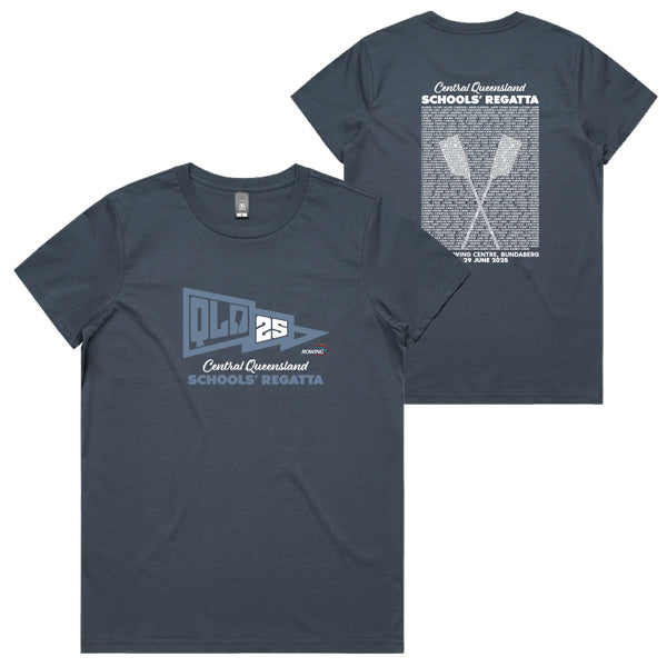 2025 Central Queensland Schools Regatta Tee Ladies - Petrol Blue