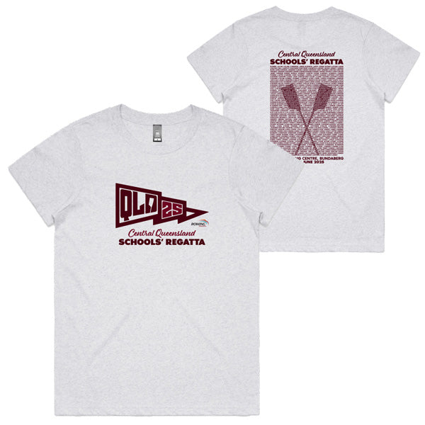 2025 Central Queensland Schools Regatta Tee Ladies - White Marle