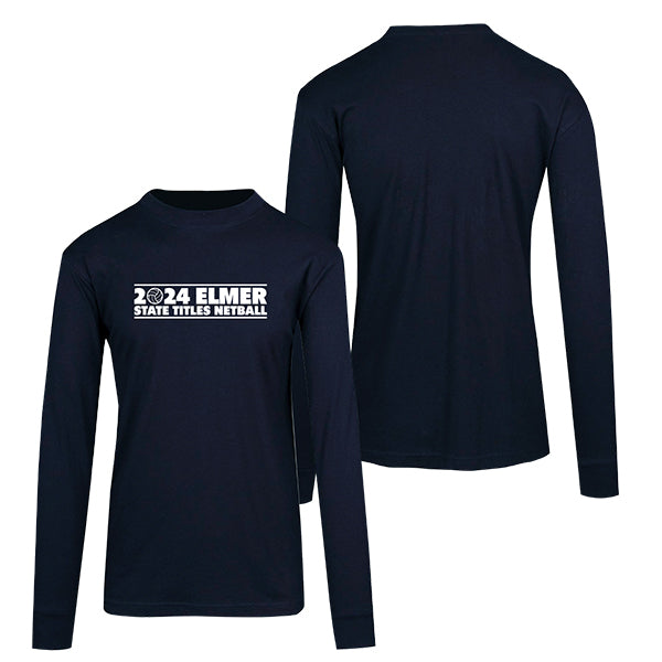 Elmer Netball Region State Titles Long Sleeve Tee Men - Navy