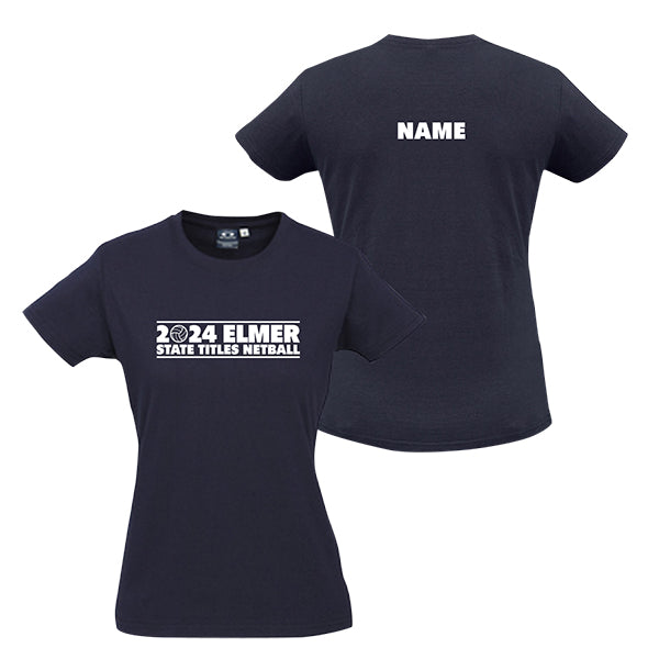 Elmer Netball Region State Titles Tee Women with Custom Name