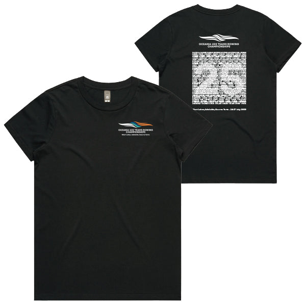 2025 Oceania U22 Teams Rowing Championships Tee Ladies - Black