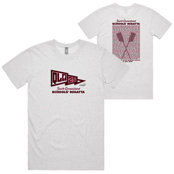 2025 South Queensland Schools Regatta Tee Men - White Marle