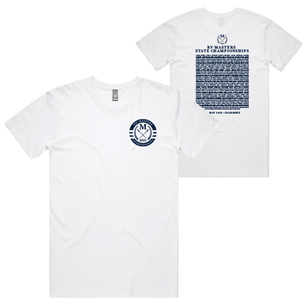 2025 RV Masters State Championships Tee Men - White
