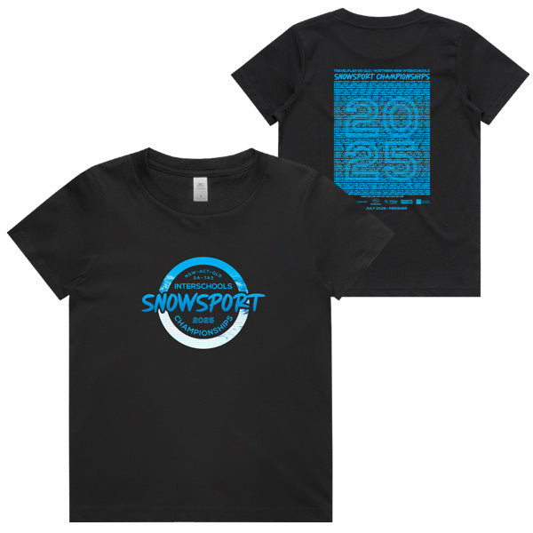 2025 TRAVELPLAN SKI QLD & Northern NSW ISSC Tee Kid - Black