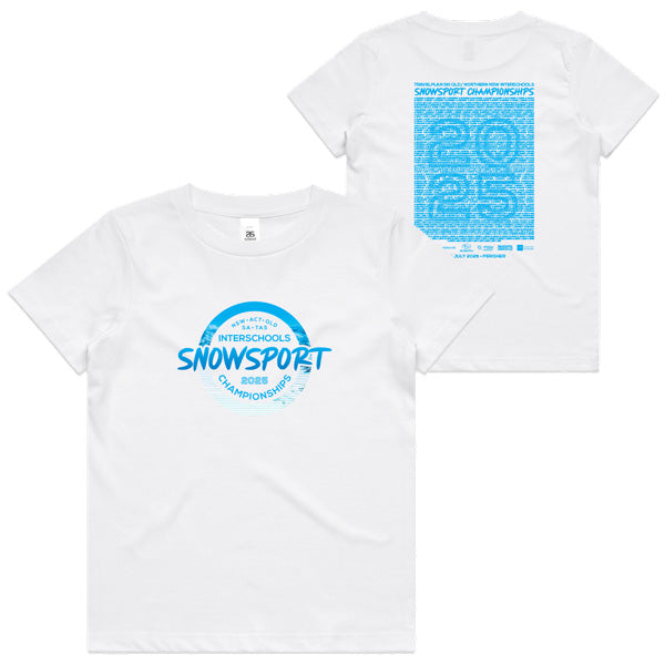 2025 TRAVELPLAN SKI QLD & Northern NSW ISSC Tee Kid - White