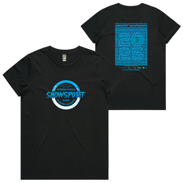 2025 TRAVELPLAN SKI QLD & Northern NSW ISSC Tee Ladies - Black
