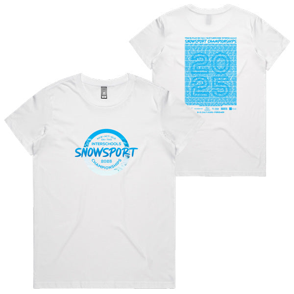 2025 TRAVELPLAN SKI QLD & Northern NSW ISSC Tee Ladies - White