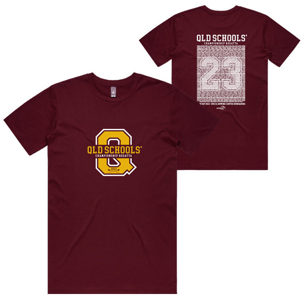 QLD Schools Champs Tee Men - BURGUNDY