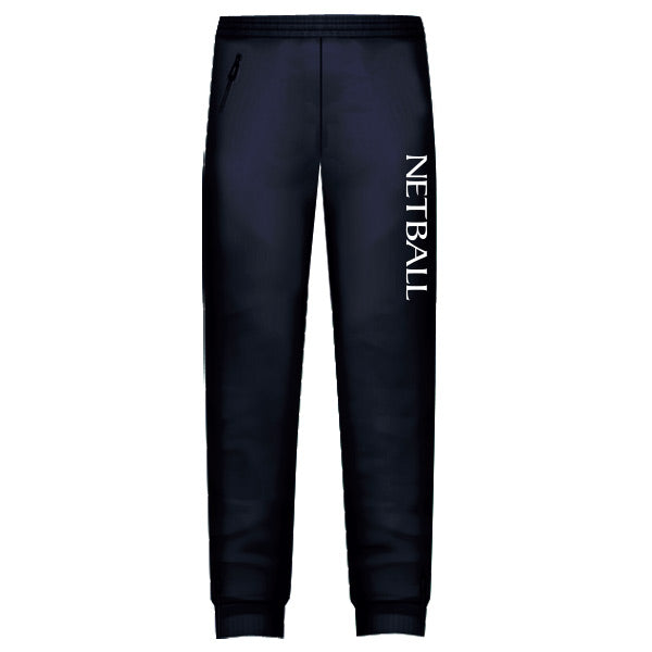 Netball Trackies Unisex - Navy with White Text